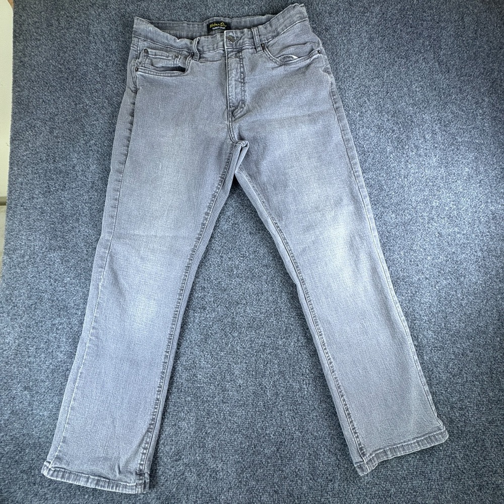 Urban Star‎ Jeans Mens 32x28 Gray Light Wash Denim Cotton Mid Rise Straight Leg